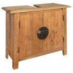 Bathroom Vanity Cabinet Solid Pinewood 70x32x63cm
