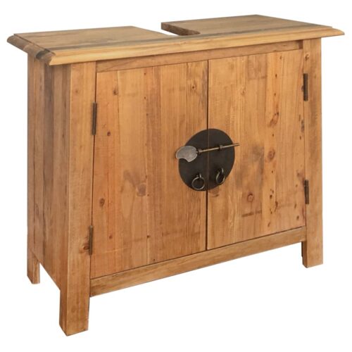 Bathroom Vanity Cabinet Solid Pinewood 70x32x63cm