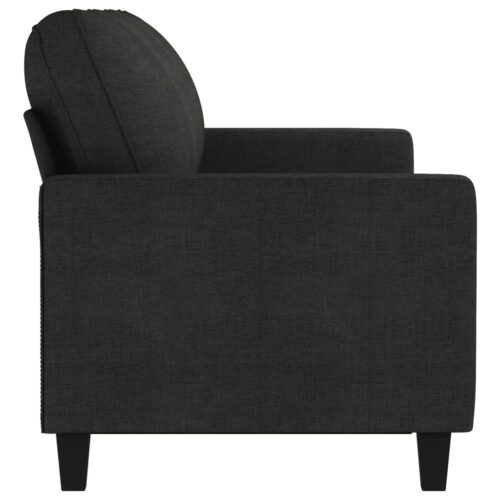 3-Seater Sofa Black 180cm Fabric - Image 4