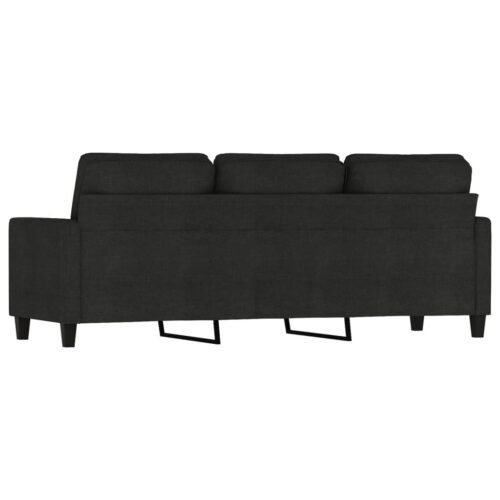 3-Seater Sofa Black 180cm Fabric - Image 5