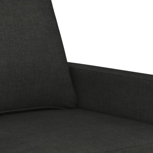 3-Seater Sofa Black 180cm Fabric - Image 6