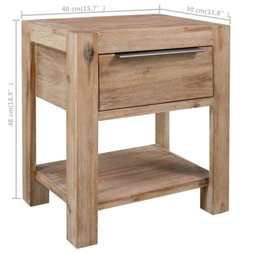 Nightstands with Drawers 2pcs 40x30x48cm Solid Acacia Wood - Image 7