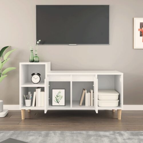 Wooden Entertainment Unit TV Table Cabinet Stand Storage Door Rack Shelf White - Image 3