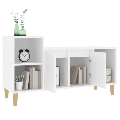 Wooden Entertainment Unit TV Table Cabinet Stand Storage Door Rack Shelf White - Image 4