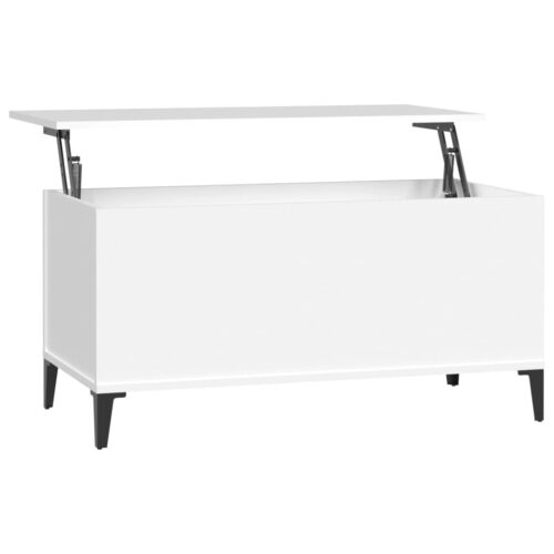 Coffee Table White 90x44.5x45cm Engineered Wood - Image 2
