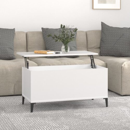 Coffee Table White 90x44.5x45cm Engineered Wood - Image 11