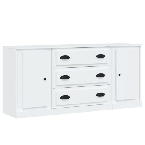 Sideboards 3pcs High Gloss White Engineered Wood - Image 2