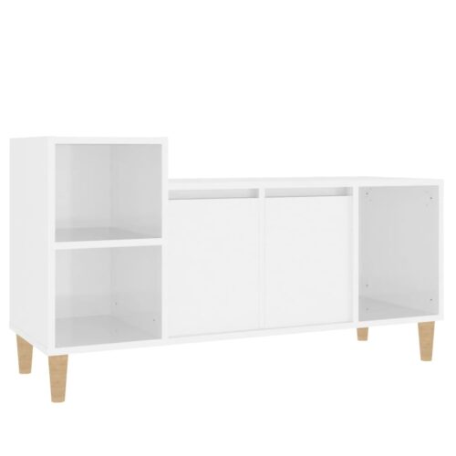 TV Cabinet High Gloss White 100x35x55cm Engineered Wood - Image 2