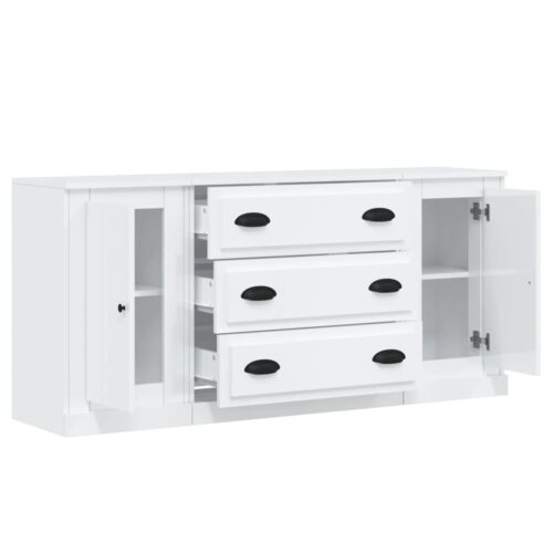 Sideboards 3pcs High Gloss White Engineered Wood - Image 5