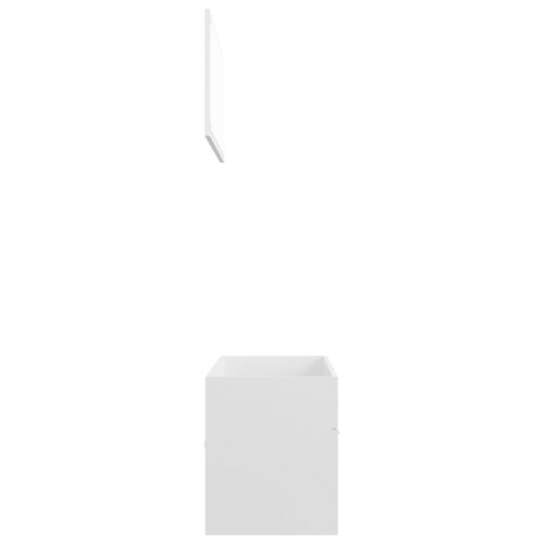 2-Piece Bathroom Furniture Set High Gloss White Engineered Wood - Image 7