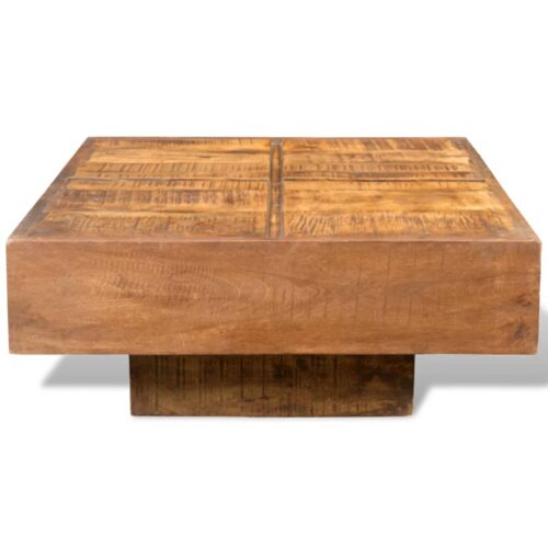 Coffee Table Brown Square Solid Mango Wood - Image 2