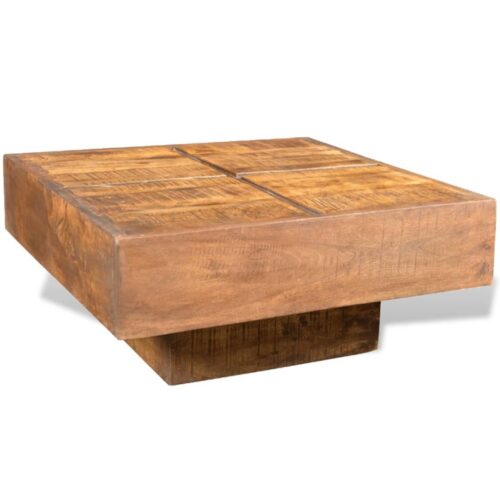 Coffee Table Brown Square Solid Mango Wood - Image 8