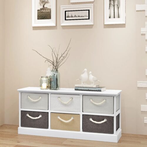 Storage Bench 6 Drawers Wood - Image 7