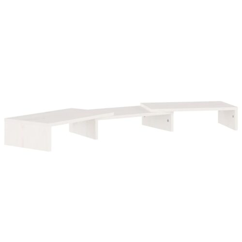Monitor Stand White 80x24x10.5cm Solid Wood Pine - Image 2