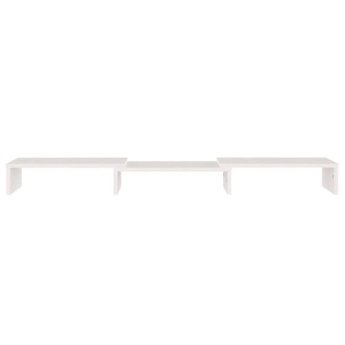 Monitor Stand White 80x24x10.5cm Solid Wood Pine - Image 5