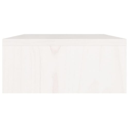 Monitor Stand White 80x24x10.5cm Solid Wood Pine - Image 6
