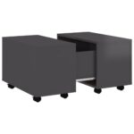 Coffee Table High Gloss Grey 60x60x38cm Engineered Wood