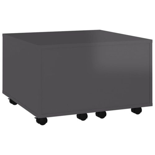 Coffee Table High Gloss Grey 60x60x38cm Engineered Wood - Image 3