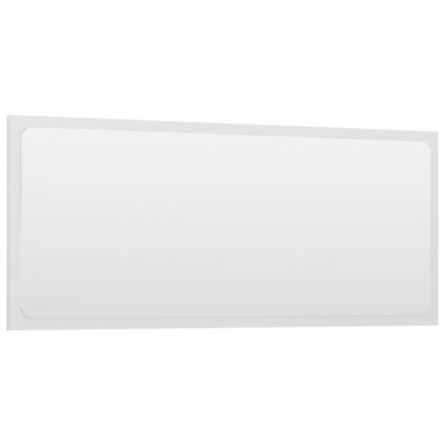 Bathroom Mirror High Gloss White 90x1.5x37cm Engineered Wood