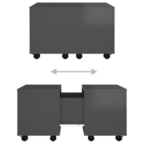 Coffee Table High Gloss Grey 60x60x38cm Engineered Wood - Image 7