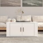 Coffee Table High Gloss White 80x50x36cm Engineered Wood