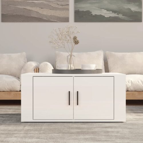 Coffee Table High Gloss White 80x50x36cm Engineered Wood