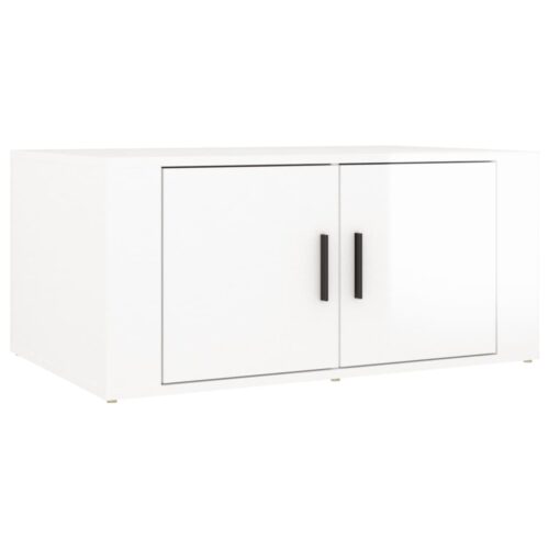Coffee Table High Gloss White 80x50x36cm Engineered Wood - Image 2