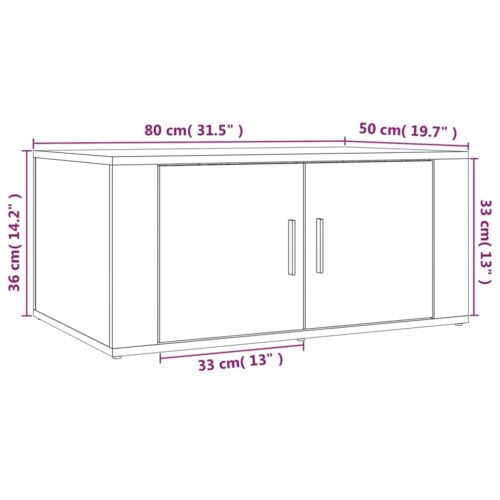 Coffee Table High Gloss White 80x50x36cm Engineered Wood - Image 9