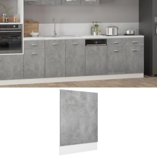 Dishwasher Panel Concrete Grey 45x3x67cm Engineered Wood - Image 7