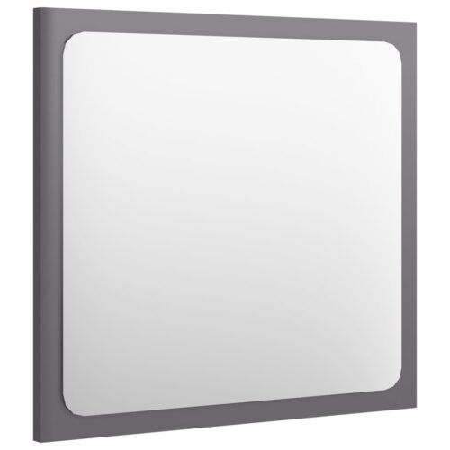 Bathroommirror High Gloss Grey 40x1.5x37cm Engineered Wood
