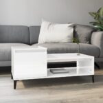 Coffee Table High Gloss White 100x50x45cm Engineered Wood