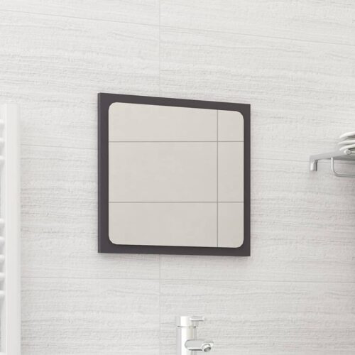 Bathroommirror High Gloss Grey 40x1.5x37cm Engineered Wood - Image 6