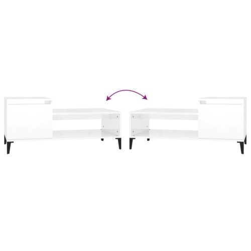 Coffee Table High Gloss White 100x50x45cm Engineered Wood - Image 8