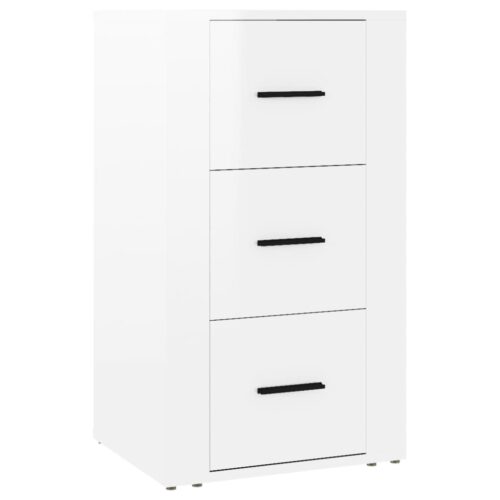 Sideboard High Gloss White 40x33x70cm Engineered Wood - Image 2