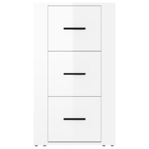 Sideboard High Gloss White 40x33x70cm Engineered Wood - Image 3