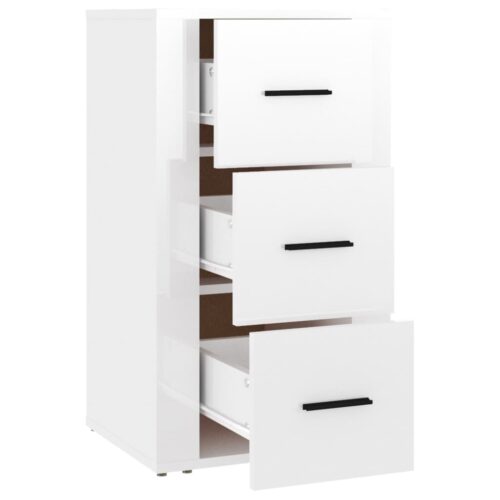 Sideboard High Gloss White 40x33x70cm Engineered Wood - Image 4