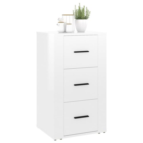 Sideboard High Gloss White 40x33x70cm Engineered Wood - Image 8