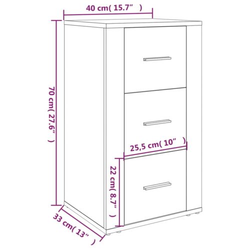Sideboard High Gloss White 40x33x70cm Engineered Wood - Image 10