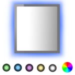 LED Bathroom Mirror High Gloss Grey 40x8.5x37cm Acrylic