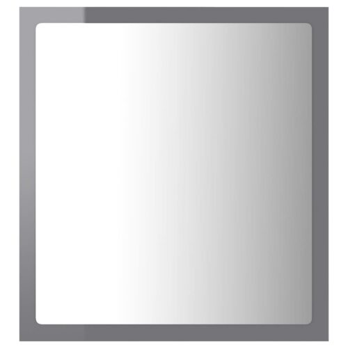 LED Bathroom Mirror High Gloss Grey 40x8.5x37cm Acrylic - Image 3