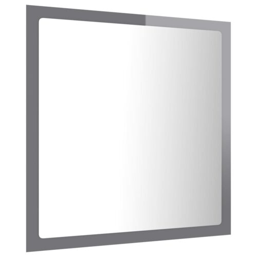 LED Bathroom Mirror High Gloss Grey 40x8.5x37cm Acrylic - Image 7