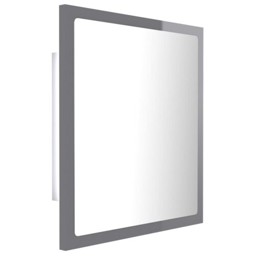 LED Bathroom Mirror High Gloss Grey 40x8.5x37cm Acrylic - Image 8