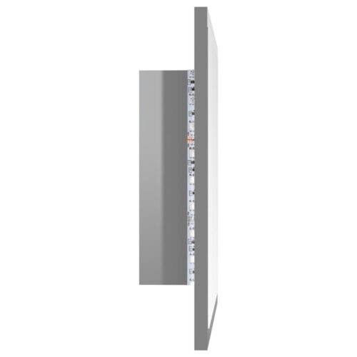 LED Bathroom Mirror High Gloss Grey 40x8.5x37cm Acrylic - Image 9