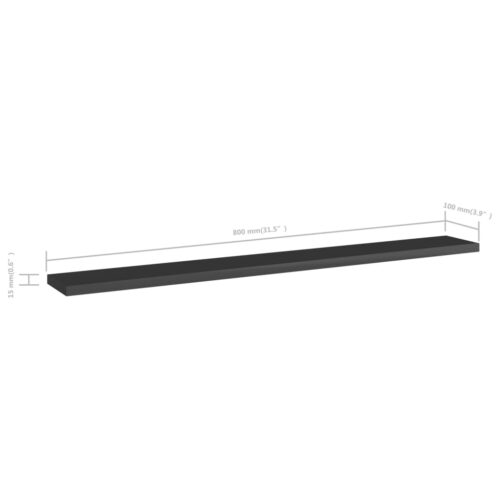 Bookshelf Boards 4pcs High Gloss Black 80x10x1.5cm Engineered Wood - Image 5