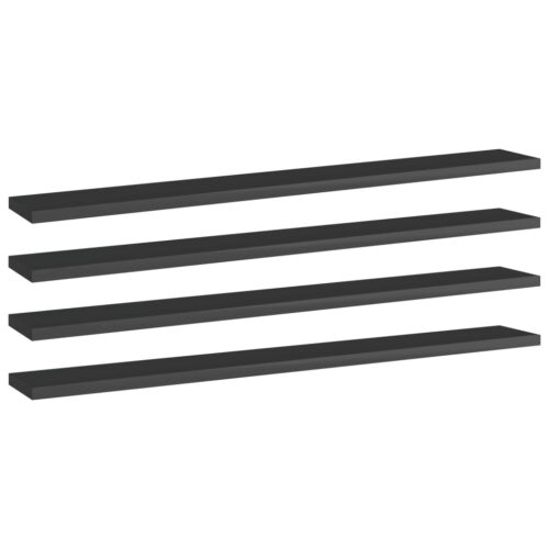 Bookshelf Boards 4pcs High Gloss Black 80x10x1.5cm Engineered Wood - Image 6