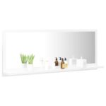 Bathroom Mirror High Gloss White 100x10.5x37cm Engineered Wood