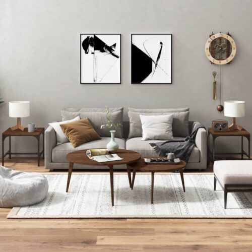 Side Tables 2pcs Brown Oak 40x40x35cm Engineered Wood