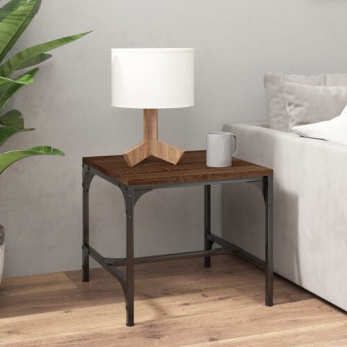 Side Tables 2pcs Brown Oak 40x40x35cm Engineered Wood - Image 3