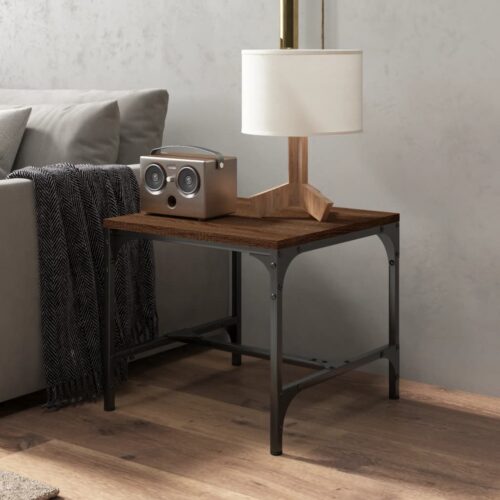 Side Tables 2pcs Brown Oak 40x40x35cm Engineered Wood - Image 4