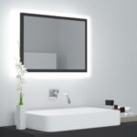 LED Bathroom Mirror Grey 60x8.5x37cm Acrylic
